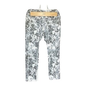 Head Gray & White Floral Cropped Athletic Leggings Size XS